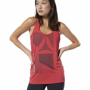 Reebok ACTIVCHILL Graphic Muskelshirt Damen - Rot - DE 579-WFT